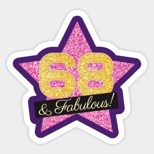 68th Birthday Gifts Women Fabulous - Pink Gold Sticker